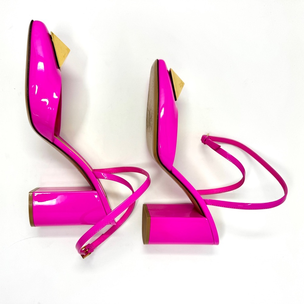 Valentino Garavani One Stud 90 Patent Leather Hot Pink Pumps with Box size 40 - Picture 8 of 15